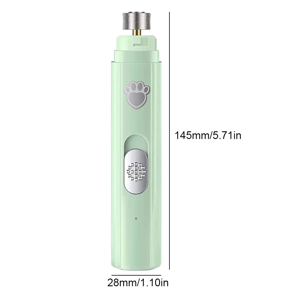 Electric Dog Nail Grinder with Polisher Wheel LED Light Pet Nail Clipper 500 MAh 2-Speed Pet Nail Trimmers for Pet Paws Grooming