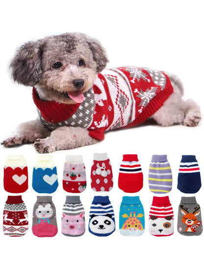 Pet Clothes Dog Sweater Cat Costume For Small Dogs Christmas Deer Clothing Cat Sweater Dogs Coat Halloween Warm Pet Knitte Coat