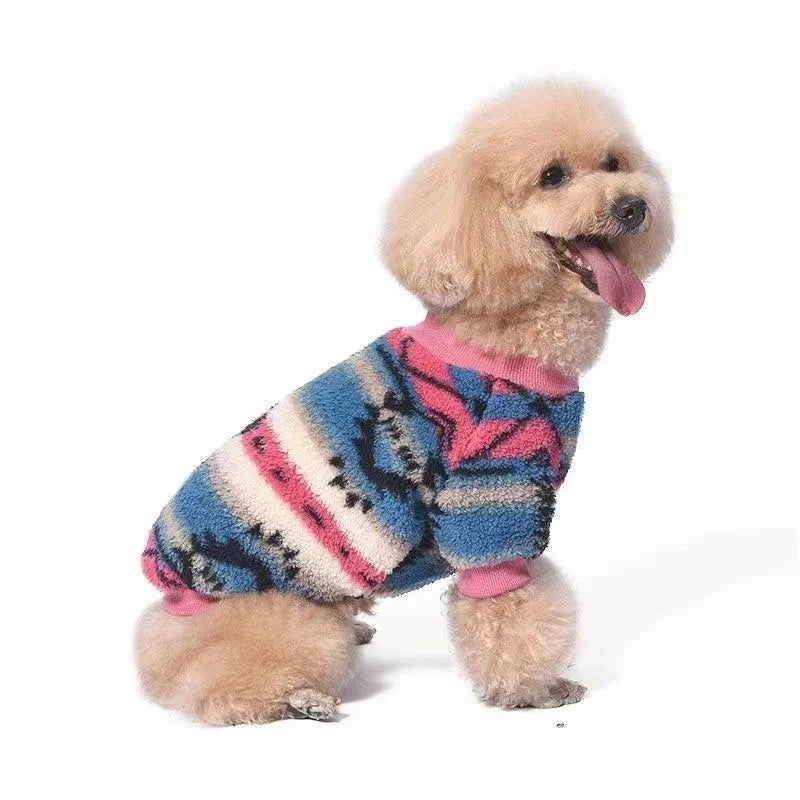 National Style Puppy Dog Hoodie Sweater Winter Warm Pet Clothes for Small Dogs Schnauzer Poodle Pug Pullovers mascotas Clothing