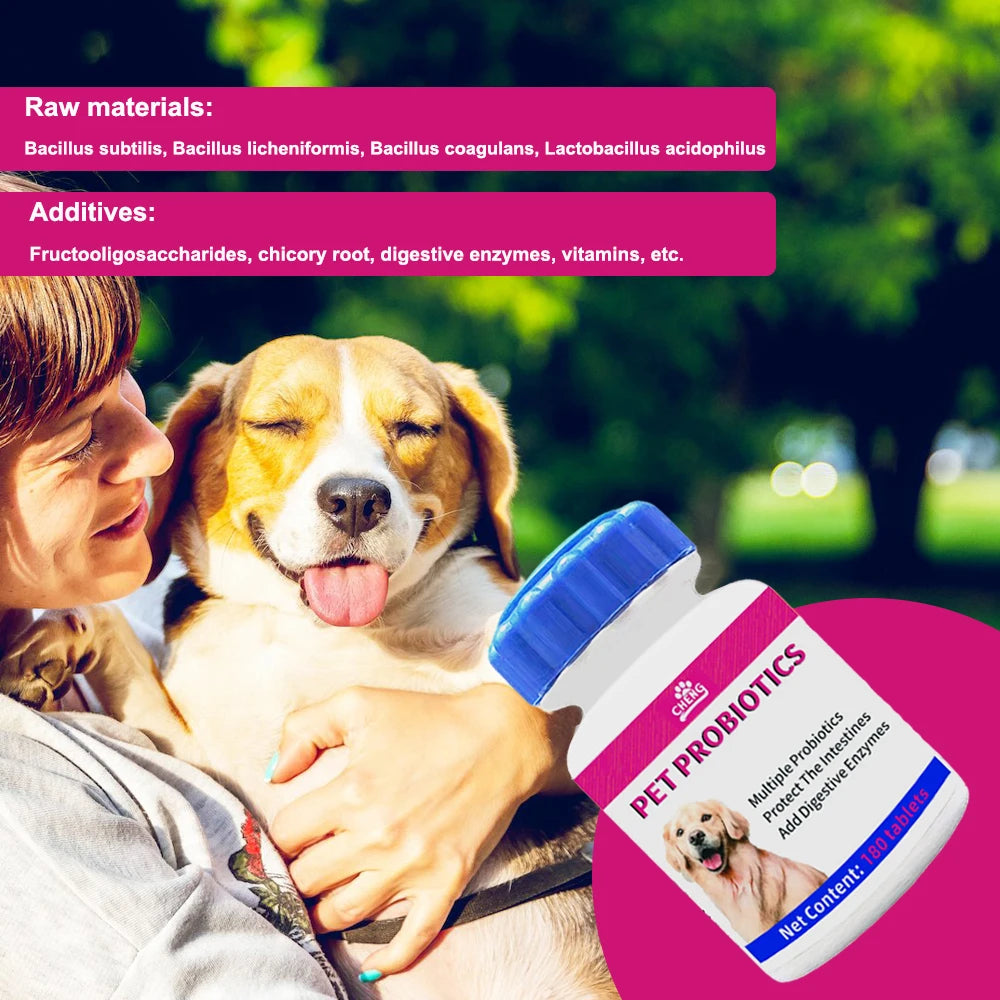 Pet Digestive Health Probiotic Supplements for Cats and Dogs