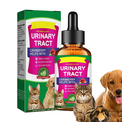 Pet UTI Treatments60ml Powerful Cat Bladder Drops For Urinary Tract Care Multifunction Cranberry Dog UTI Treatments Supplies