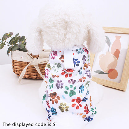 Summer Dog Vest Cute footprint print Breathable Thin T-Shirt for Small Medium Dog Fashion Chihuahua Yorkshire Vest Pet Clothes