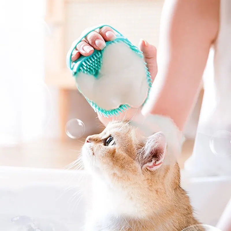 Pet Bathing Brush Soft Silicone Massager Shower Gel