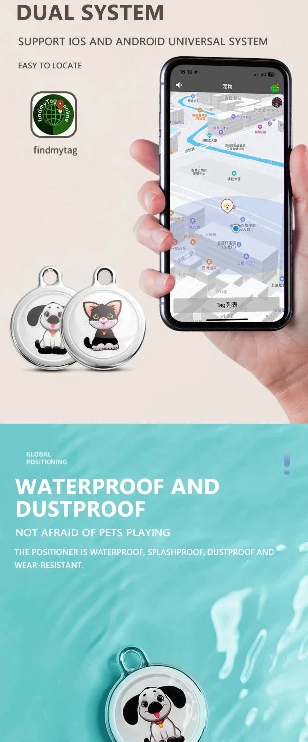 Pet GPS Tracker, Bluetooth Tracker IOS System