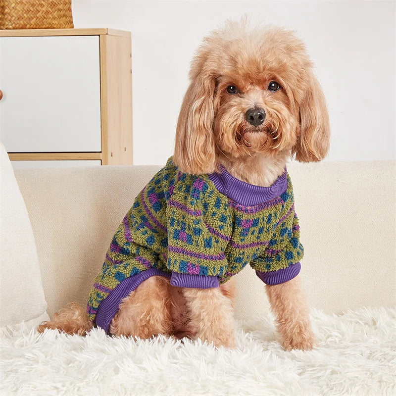 National Style Puppy Dog Hoodie Sweater Winter Warm Pet Clothes for Small Dogs Schnauzer Poodle Pug Pullovers mascotas Clothing