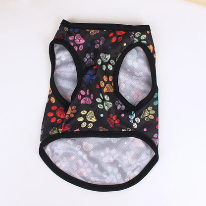 Summer Dog Vest Cute footprint print Breathable Thin T-Shirt for Small Medium Dog Fashion Chihuahua Yorkshire Vest Pet Clothes