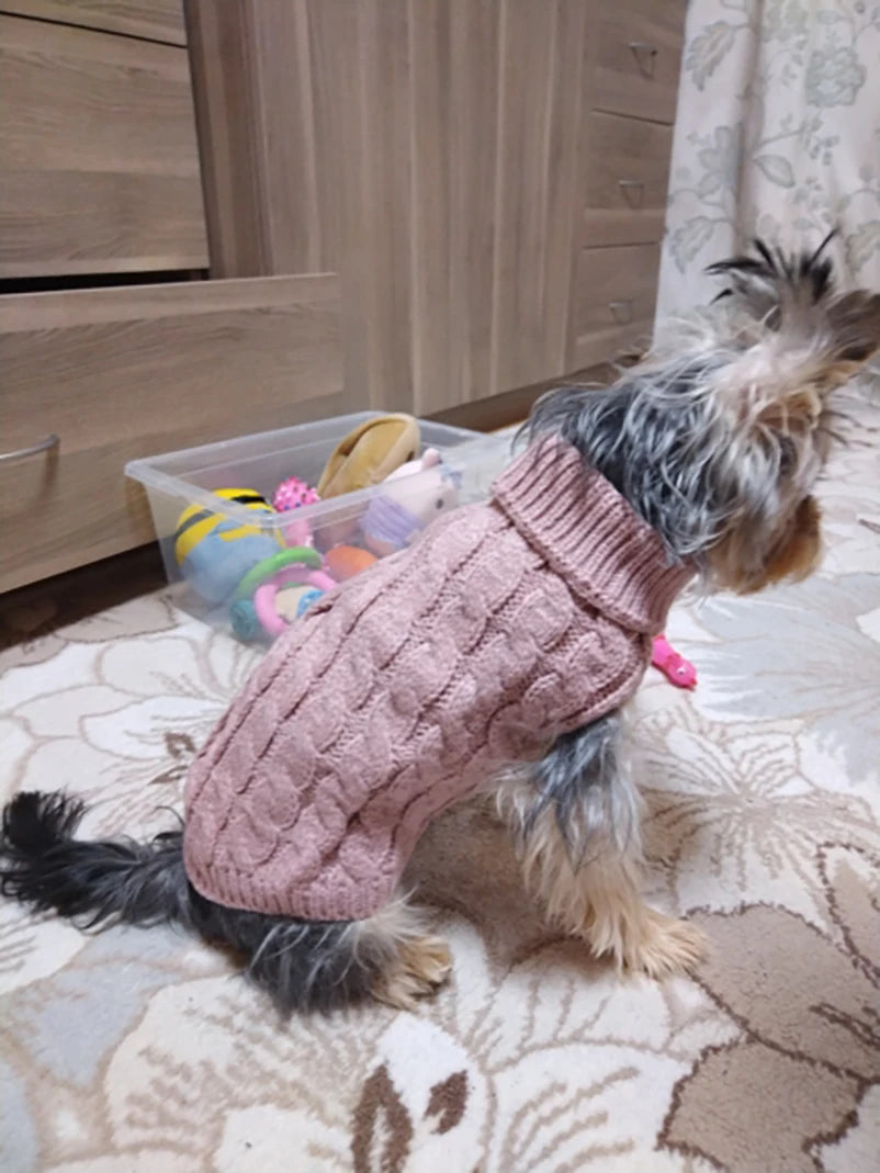 Winter Puppy Warm Sweater Turtleneck Pet Knitting Clothes