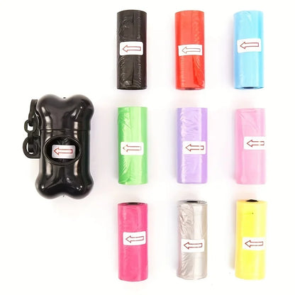 Random Color Cartoon Paw Graphic Dog Poop Bags