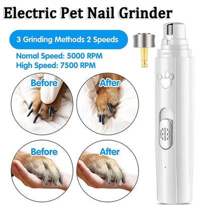 Electric Dog Nail Grinder Pet Nail Clipper USB Rechargeable