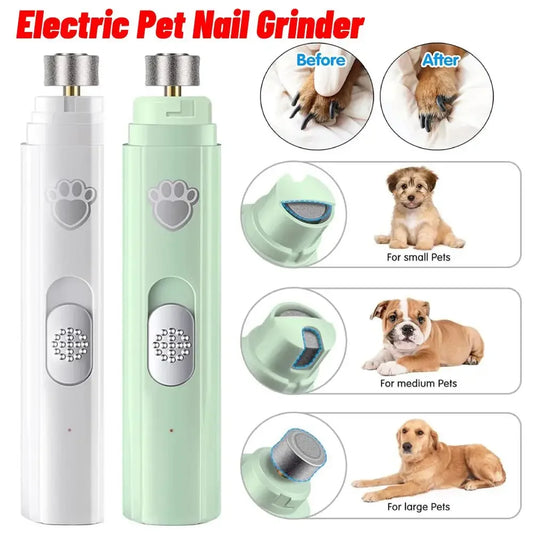 Electric Dog Nail Grinder with Polisher Wheel LED Light Pet Nail Clipper 500 MAh 2-Speed Pet Nail Trimmers for Pet Paws Grooming