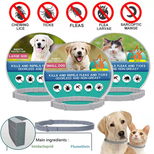 Dog Anti Flea And Ticks Cats Collar Pet 8Month Protection Retractable Pet Collars