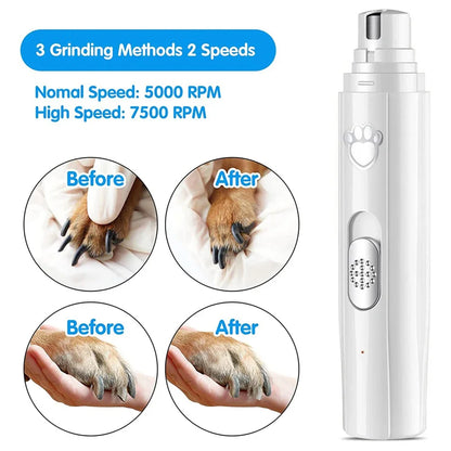 Electric Dog Nail Grinder Pet Nail Clipper USB Rechargeable