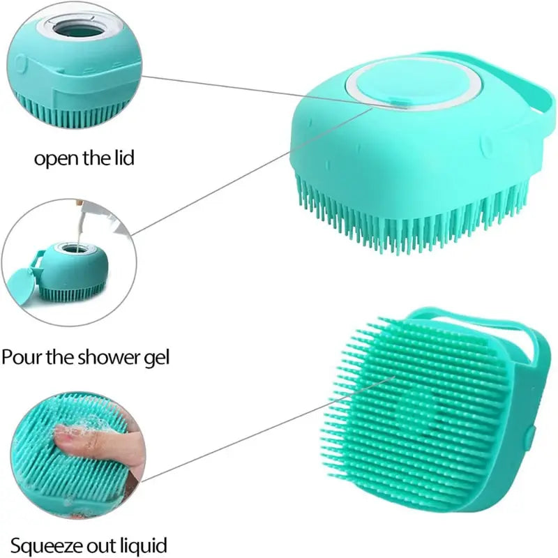 Pet Bathing Brush Soft Silicone Massager Shower Gel