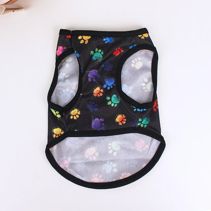 Summer Dog Vest Cute footprint print Breathable Thin T-Shirt for Small Medium Dog Fashion Chihuahua Yorkshire Vest Pet Clothes