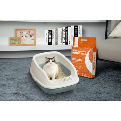 16.5lbs Sumlov Mixed Tofu Cat Litter, Natural Botanical Kitty Litter, Dust-Free, Flushable, Quick Clumping, Odor Control