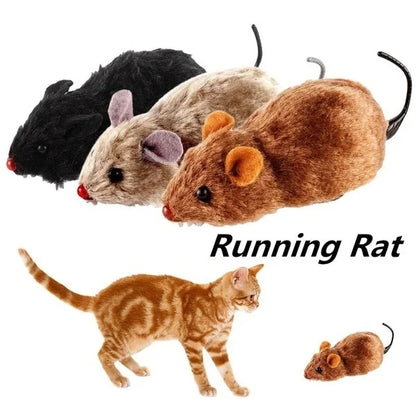 Funny Lifelike Plush Mouse Running Rat Toy for Cats Dogs