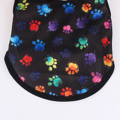 Summer Dog Vest Cute footprint print Breathable Thin T-Shirt for Small Medium Dog Fashion Chihuahua Yorkshire Vest Pet Clothes