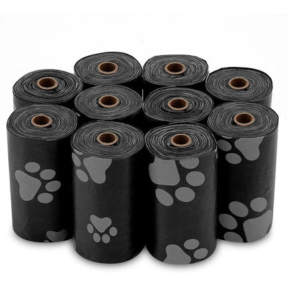 Random Color Cartoon Paw Graphic Dog Poop Bags