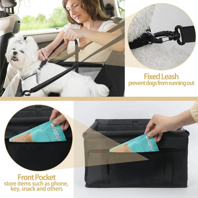 Car Pet Seat Cushion Removable and Washable Hanging Bag Safety Seat Pet Bed Car Nest Mat Comfortable Travelling Experience