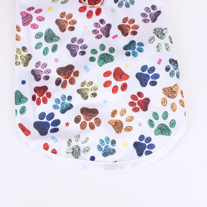 Summer Dog Vest Cute footprint print Breathable Thin T-Shirt for Small Medium Dog Fashion Chihuahua Yorkshire Vest Pet Clothes