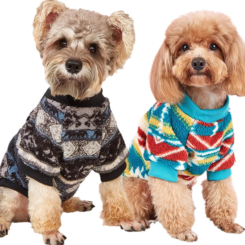 National Style Puppy Dog Hoodie Sweater Winter Warm Pet Clothes for Small Dogs Schnauzer Poodle Pug Pullovers mascotas Clothing